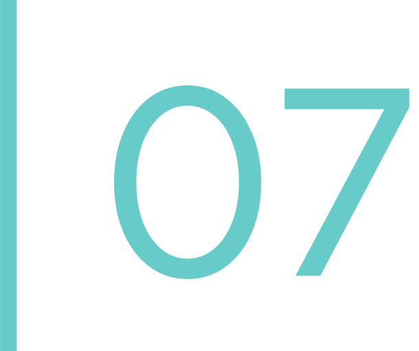 Number 07 in teal