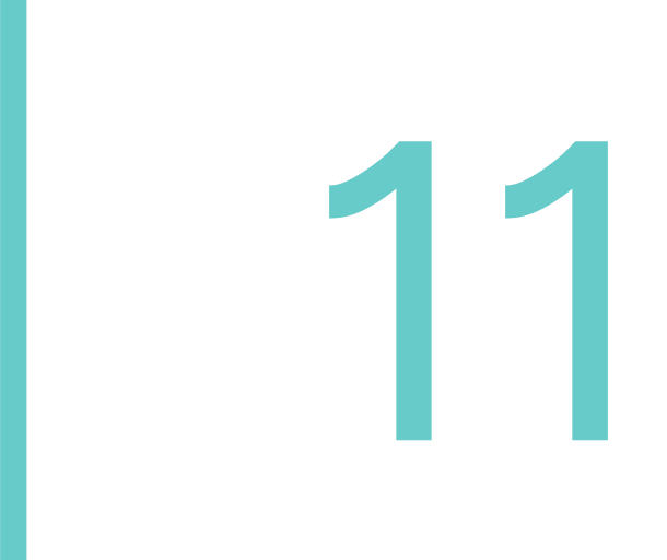 Number 11 in teal